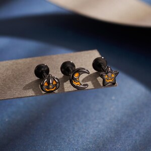 3PCS 16G Halloween Cartilage Studs Set/Inner Conch Stud/Helix/Tragus Stud/Flat Back Earring/Labret Stud/Forward Helix Stud/Halloween Jewelry