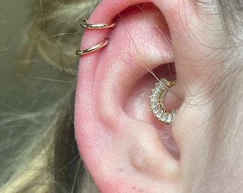 16G 14K Gold Cartilage Hoop/hinged Segment Ring/gold Septum