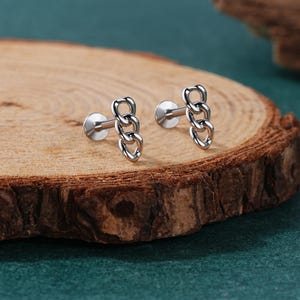 16G Kettenform Helix Bolzen/Knorpel Ohrstecker/Innengefädelt/winzige Nasenstecker/Nasenring/Labret Bolzen/FlatBack Bolzen/Helix Bolzen/Geschenk für Sie