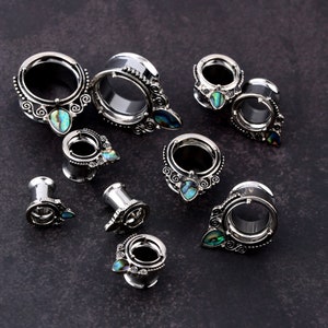 thumbnail image 2 of Crystal Rhinestones Ear Tunnels Plugs Expander Gauges Stretcher 2 of 14