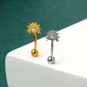 16G Opal Curved Barbell/Knorpel Ohrring/Turm Piercing/Turm Ohrring/Augenbrauen Ring/Turm Barbell/Augenbrauen Schmuck/Augenbrauen Piercing/1 Stk/Geschenk