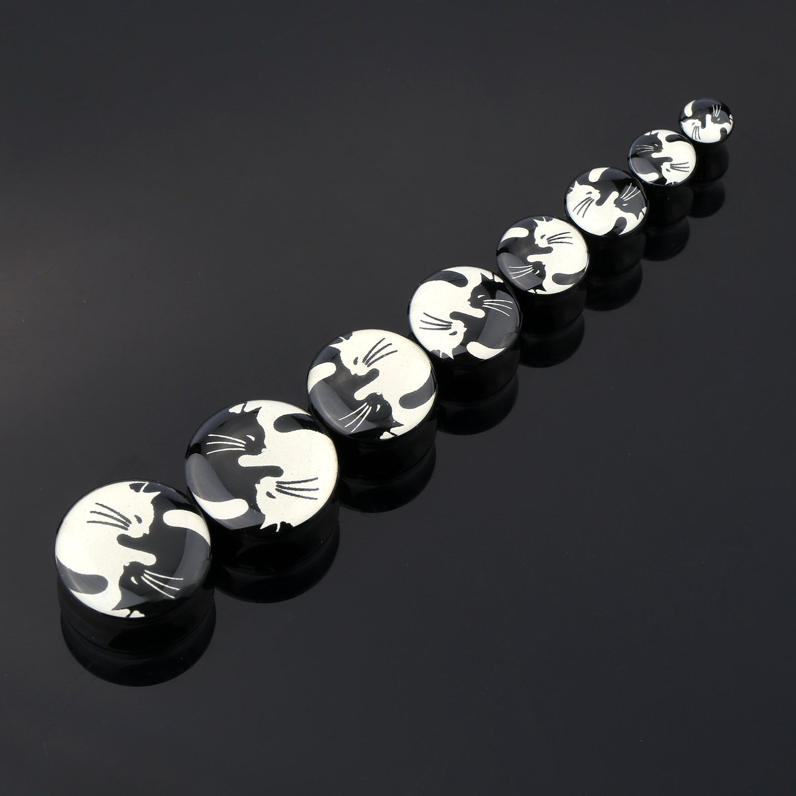 Pairs Cat Ear Plug/black Acrylic Ears Plugs Gauges/cat Plug Etsy