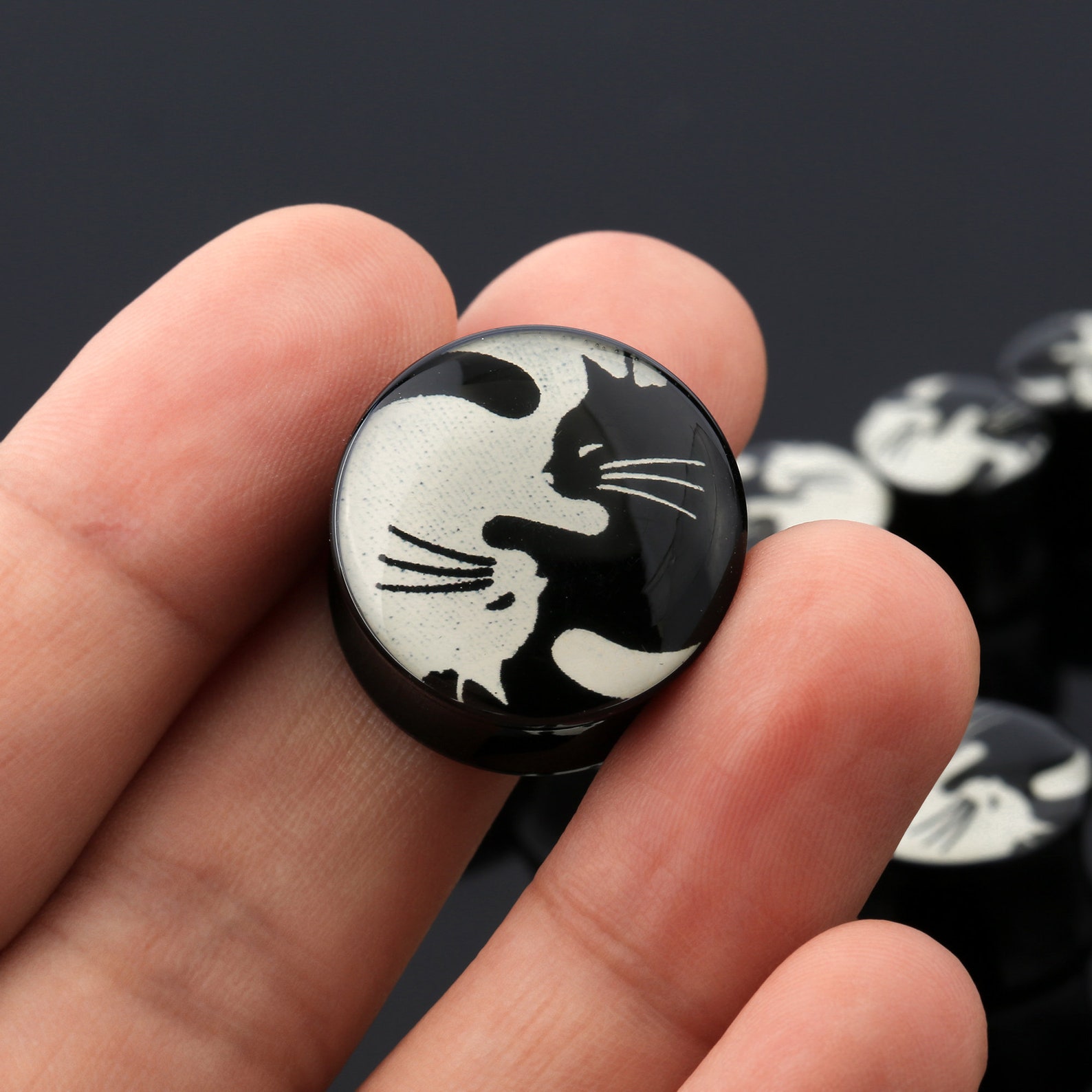 Pairs Cat Ear Plug/black Acrylic Ears Plugs Gauges/cat Plug Etsy