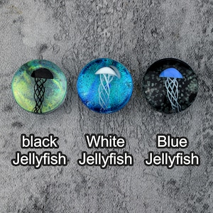 Pairs Glass Jellyfish Plug Earrings/Unique Desigh Glass Gauges/Single Flare Ear Tunnels/Expander Stretchers/0g, 00g Gauge Plugs/ 5/8, 1/2 image 1