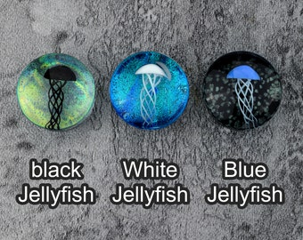 Pairs Glass Jellyfish Plug Earrings/Unique Desigh Glass Gauges/Single Flare Ear Tunnels/Expander Stretchers/0g, 00g Gauge Plugs/ 5/8", 1/2"