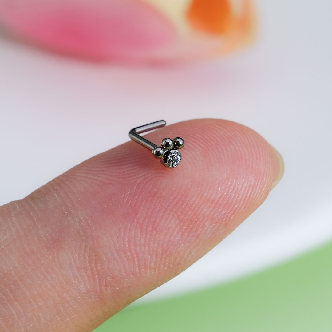 20G Implant Grade Titanium Nose Stud/nostril Piercing/l Shape Nose Ring