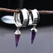 Pairs Amethyst Dangle Ear Plug/Natural Stone Ear Gauges/Stainless Steel Tunnel Plugs/Single Flare Ear Tunnels/Gauge Plugs 0g, 00g, 9/16' 
