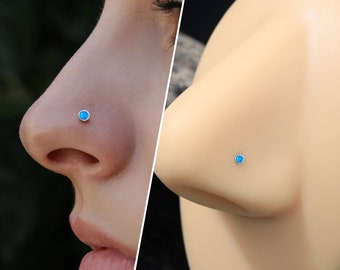 10ct White Gold Nose Stud, Screw Nose Piercing Stud, Nostril Piercings, L Bend Nose Ring, 20g Nose Ring Stud, Nose Piercings, Nose Bone
