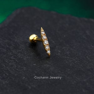 16G Peasecod Helix Earring/14K Solid Gold Cartilage Stud/Tragus Jewelry/Stud Earring/Conch Stud/Everyday Earring/Helix Piercing Jewelry/Gift