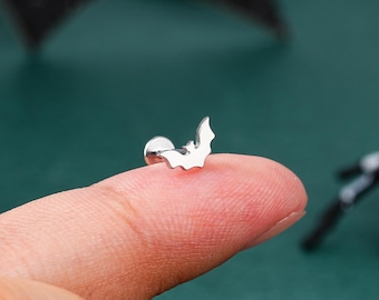 16G kleine Fledermaus Knorpel Bolzen/Conch Bolzen/Tragus Bolzen/Flat Back Bolzen/Labret Bolzen/Vorwärts Helix Bolzen/1 STÜCKE/Halloween Schmuck/Halloween Geschenke