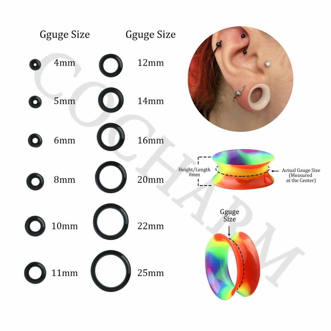 20PCS Silicone Ear Plugs and Tunnels/flesh Tunnels/glow in the Etsy