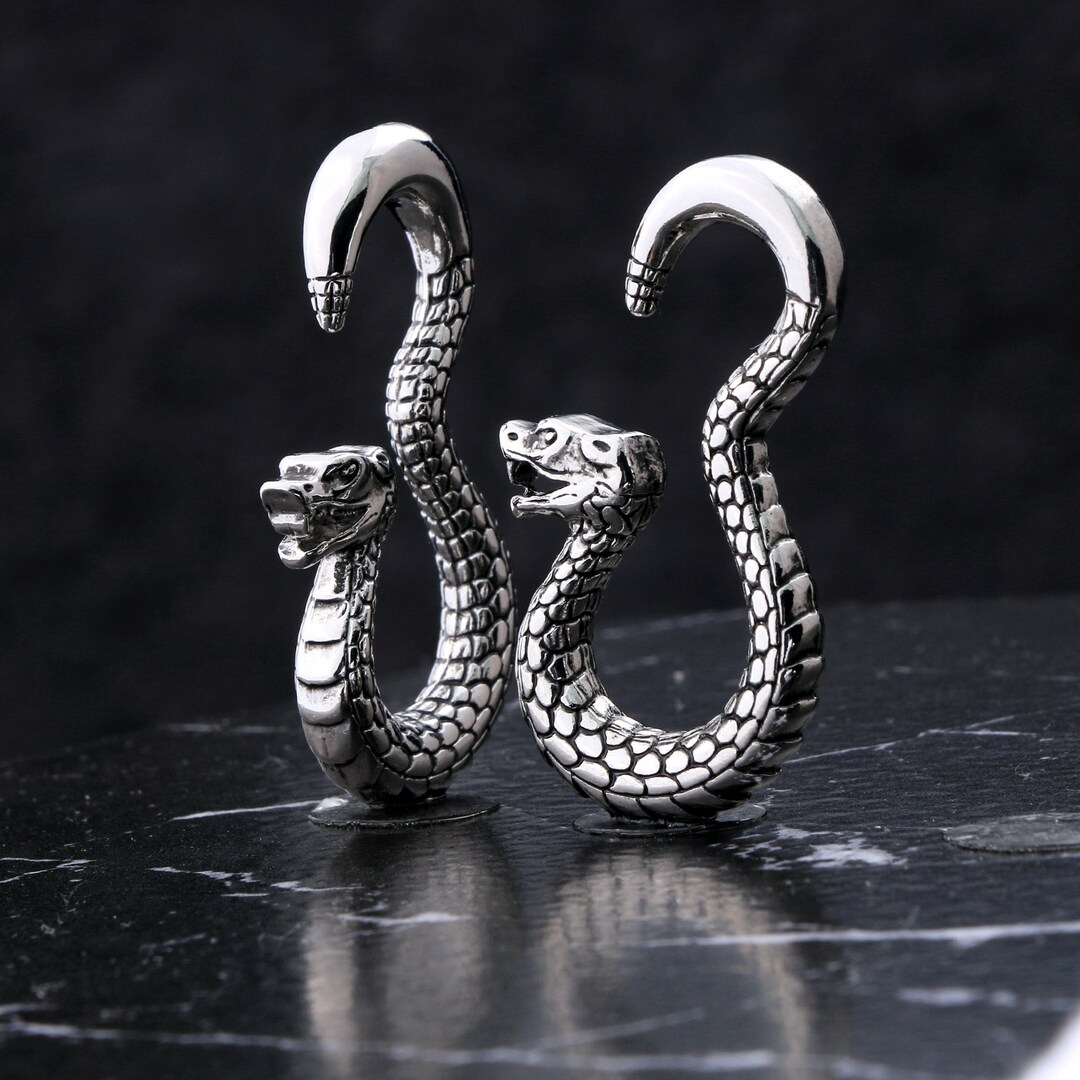 PAIR Snake Ear Weights/plug Earring/ear Hangers/4g Ear Weight/ear