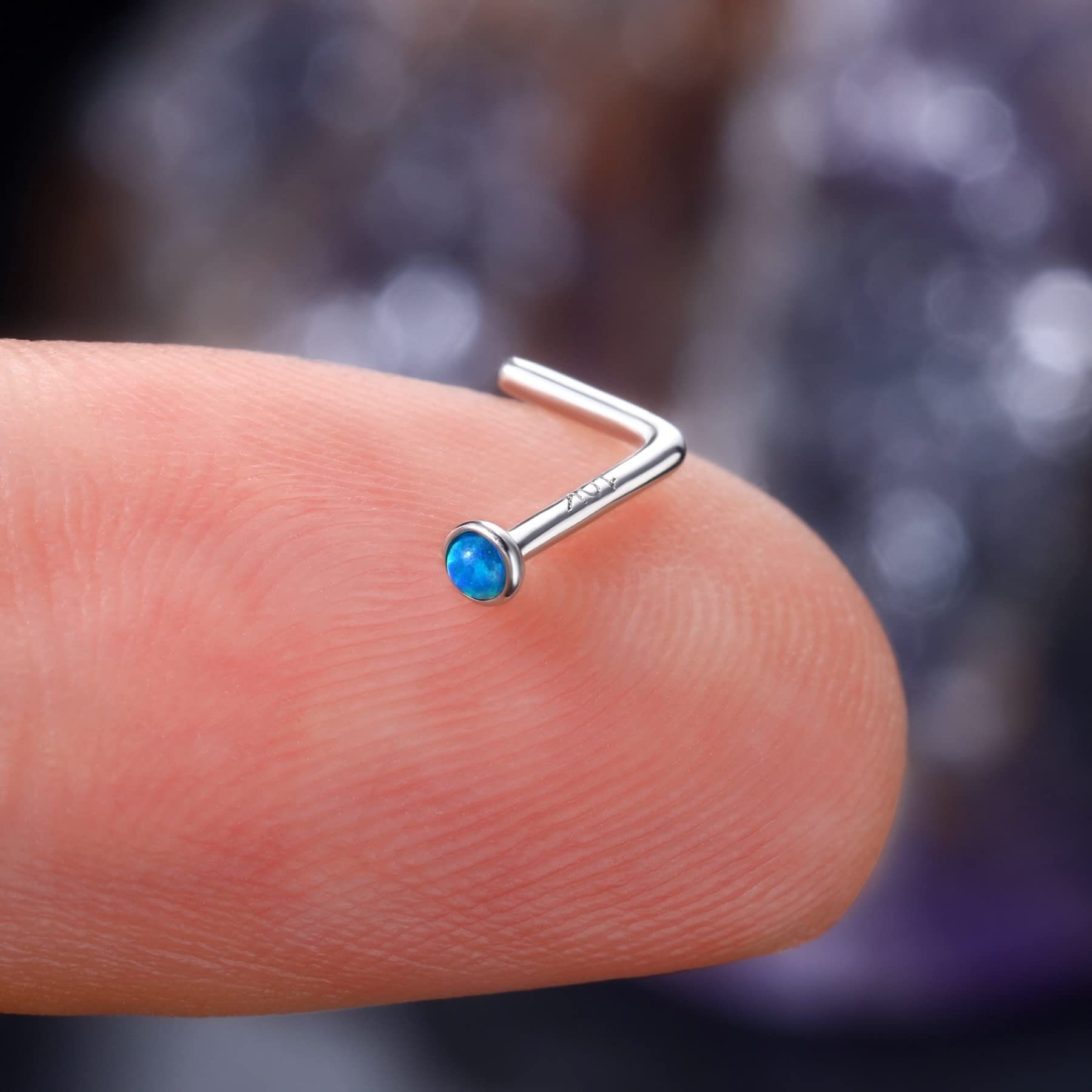 10ct White Gold Nose Stud Screw Nose Piercing Stud Nostril Etsy