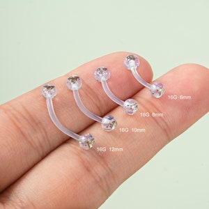 16G Acrylic Rook Earring/Curved Barbell/Cartilage Earring/Rook Piercing/Eyebrow Ring/Rook Barbell/Barbell jewelry/Gift/1 PCS/Tragus Barbell