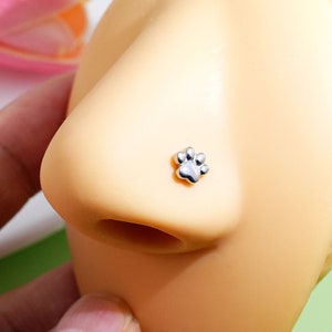 20G 肉球ノーズスタッド/ノーズピアス/L字型ノーズリング/小さなノーズスタッド/ノーズリング/鼻骨/鼻孔ジュエリー/鼻孔ピアス/鼻孔リング/ギフト