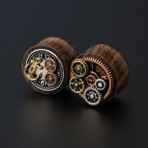 Paar Antike Holz Plugs/Natürliche Ohrmessgeräte/Plug Ohrring/Einzel Flare Ohrmessgeräte/Ohrexpander/Männer Plugs 0G, 00G, 1/2&quot;, 9/16&quot;, 5/8&quot;