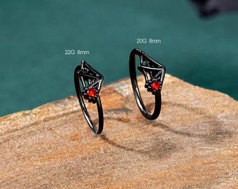 20G/22G Bat Wing Nose Ring/Nose Hoop/Nose Ring Hoop/Nostril Hoops/Nose Piercing Rings/1 Pcs/Tiny Nose Hoop/Seamless Hoops/Halloween Jewelry