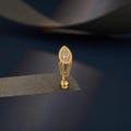 14G Teardrop CZ Dangle Chain Belly Curved Barbell/Navel Barbell/Belly Barbell/1PCS Gold Navel Barbell