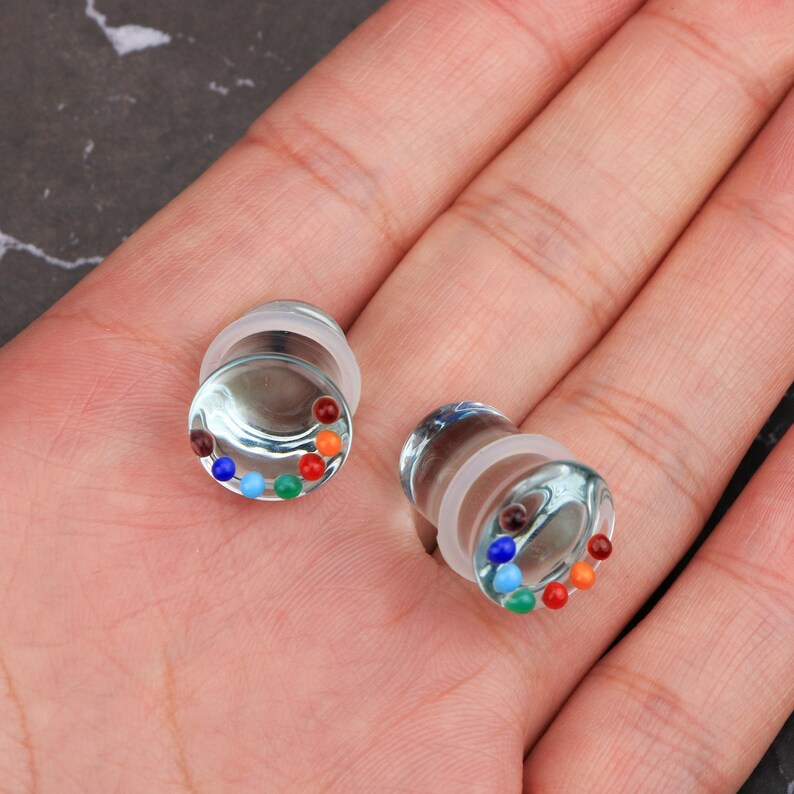 Pairs Single Flare Clear Glass Plugs/gauge Earrings/glass Etsy