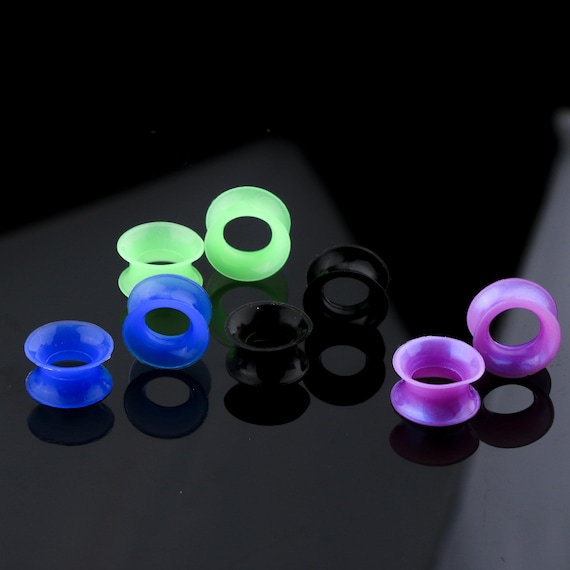 20pcs Soft Silicone Plugs 00 Gauges of Set 6, 4mm to 25mm, 4mm(6g)