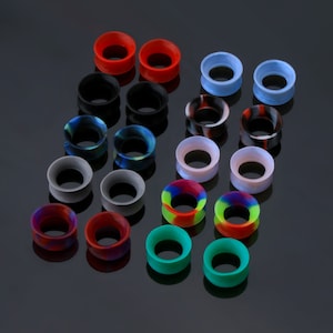 20PCS Silicone Ear Plugs and Tunnels/Flesh Tunnels/Glow in the dark Silicone Gauges/Plug Gauge Earrings/Ear Expander Stretchers 2g 0g 00g