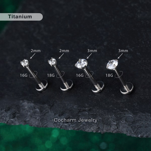 Threadless Push Pin Labret Cartilage Etsy