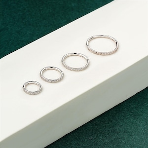 14K White Gold 16G Cartilage Hoop/Helix Hoop/Tragus Hoop/Rook Hoop/1pcs/Conch Earring/Minimalist Earrings/Helix Piercing/Daith Hoop/Gift