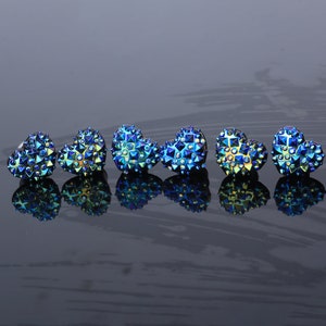 Pairs-Sparkle Crystal Druzy Blue Heart Ear Gauge/Heart Plugs/Single Flare Ear Plug/Gauge Earrings/Ear Stretchers Expanders 2g, 1/2", 5/8"