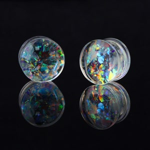Pairs-Galaxy Space Resin Ear Plugs/Single Flare Gauge Earrings/Gauge Plugs/Ear Gauges/Plug and Tunnels/Ear Stretchers 00g, 1/2&quot;, 9/16&quot;, 5/8&quot;