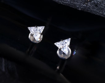 16G titan triangelspiralstift, invändigt gängade labretstift, örhängen med platt baksida, pärlstift, tragus, conch, helix piercingsmycken