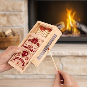 Personalisierte Paare Große Streichholzschachtel, Verlobungsgeschenke personalisiert, Hochzeitsgeschenk für paar, Housewarming Geschenk, Jahrestagsgeschenke