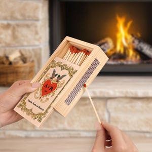 Personalized Couples Matchbox | Wooden Couples Matchbox | The Perfect Match | Housewarming Gift | Anniversary Gift For Couples