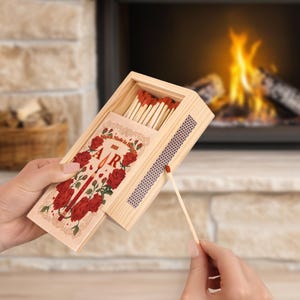 Personalized Couples Large Matchbox, Wooden Couples Matchbox, Wedding Gift for Couple, Housewarming Gift, Anniversary Gifts