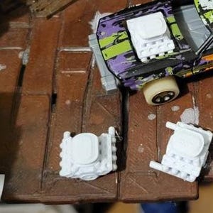 White Drop In Engines for 1/64 scale.3d printed. 4 items all together cars not included.