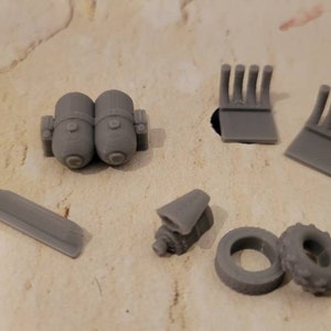 Updated Interceptor Kit 12 items.  1/64 scale 3d printed. Added Tires and Front head light cover.
