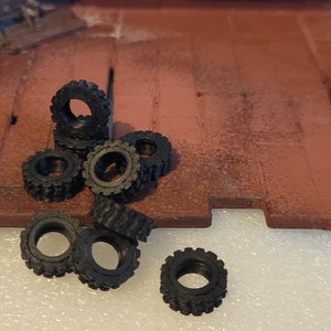 Used Tires for decor for  1/64 scale.  3d printed. 10 items all together.