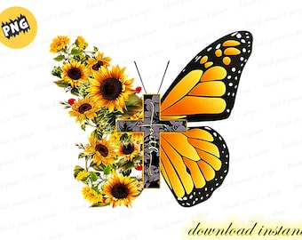 Download Butterfly Sunflower Etsy