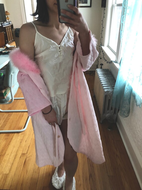Vintage VS silk set + vintage pink robe