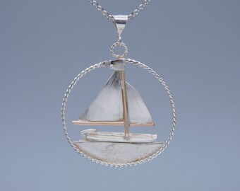 Sailboat Nautical 14k Gold Filled Sterling Silver Necklace