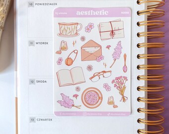 Aesthetic Sticker Sheet | Cute Stationary | Bullet Journal Stickers, Planner Stickers, BuJo, Summer vibes, Scrapbook Stickers, Book stickers
