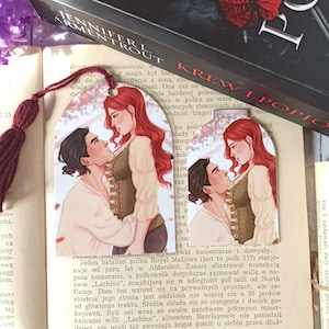 Poppy & Hawke (van Bloed en As) | Lange bladwijzer | Penellaphe x Casteel | Kunst aan de muur decor | Handgemaakte boekaccessoires | Fantasiepaar
