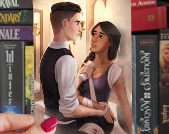 Kaz Brekker and Inej Ghafa Bathroom Scene (Six of Crows) | Art Print | Handmade Bookshelf Decor | Mini Poster | Wall Art
