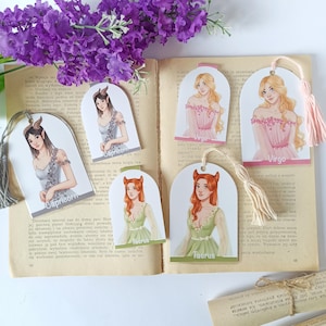 Capricorno Toro Vergine (Ragazze dello zodiaco) | Stampa artistica | Segnalibri magnetici e laminati in carta fatta a mano | Adesivo | Segni zodiacali dell'elemento terra