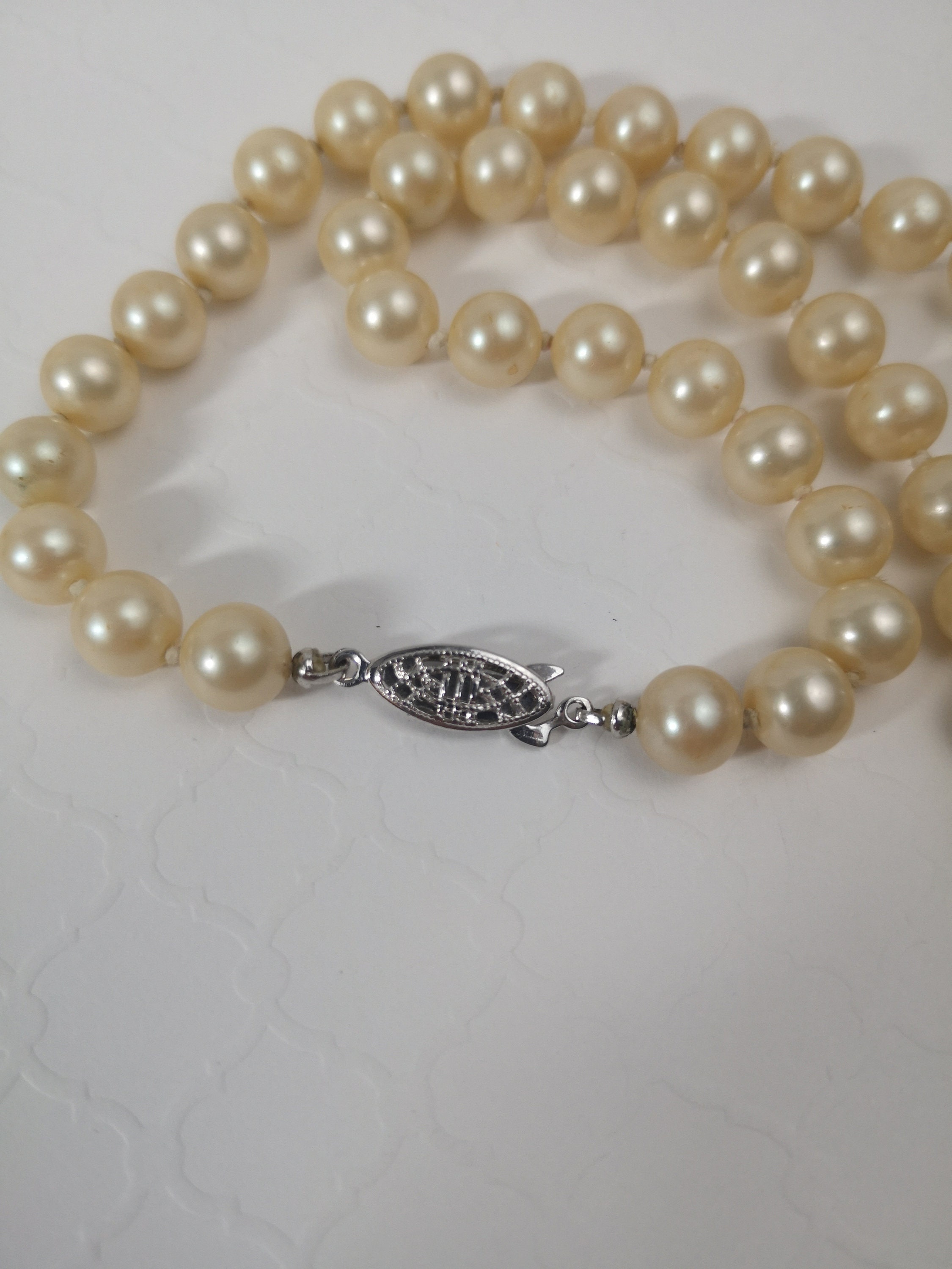 Cream Pearl Necklace Elegant Mid-length Off-white Vintage - Etsy UK