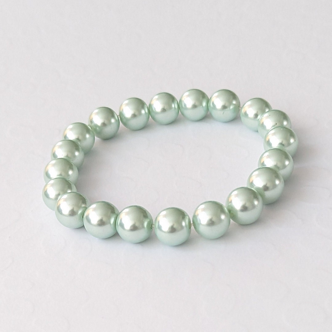 Blue Pearl Bracelet. Large Faux Pearls Bracelet. Vintage Chunky and