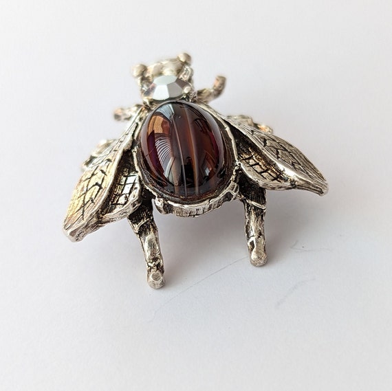 Vintage fly brooch pin. Signed St Tropez. French … - image 2
