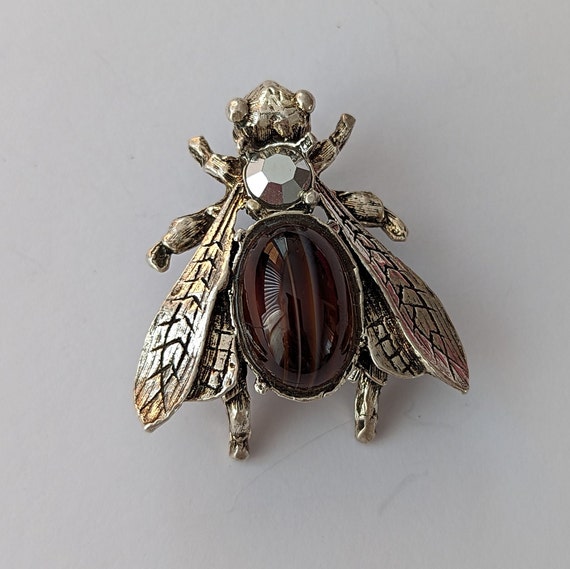 Vintage fly brooch pin. Signed St Tropez. French … - image 8