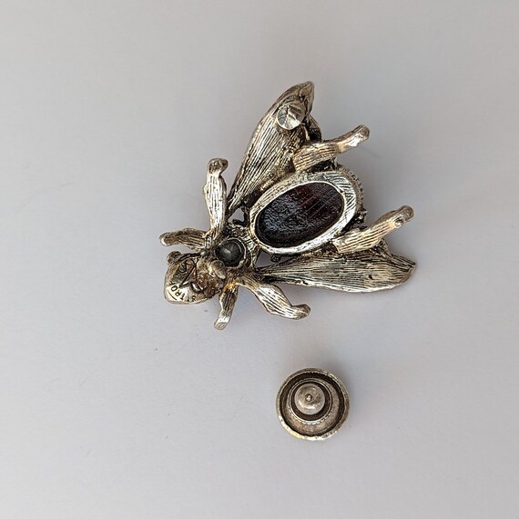 Vintage fly brooch pin. Signed St Tropez. French … - image 5