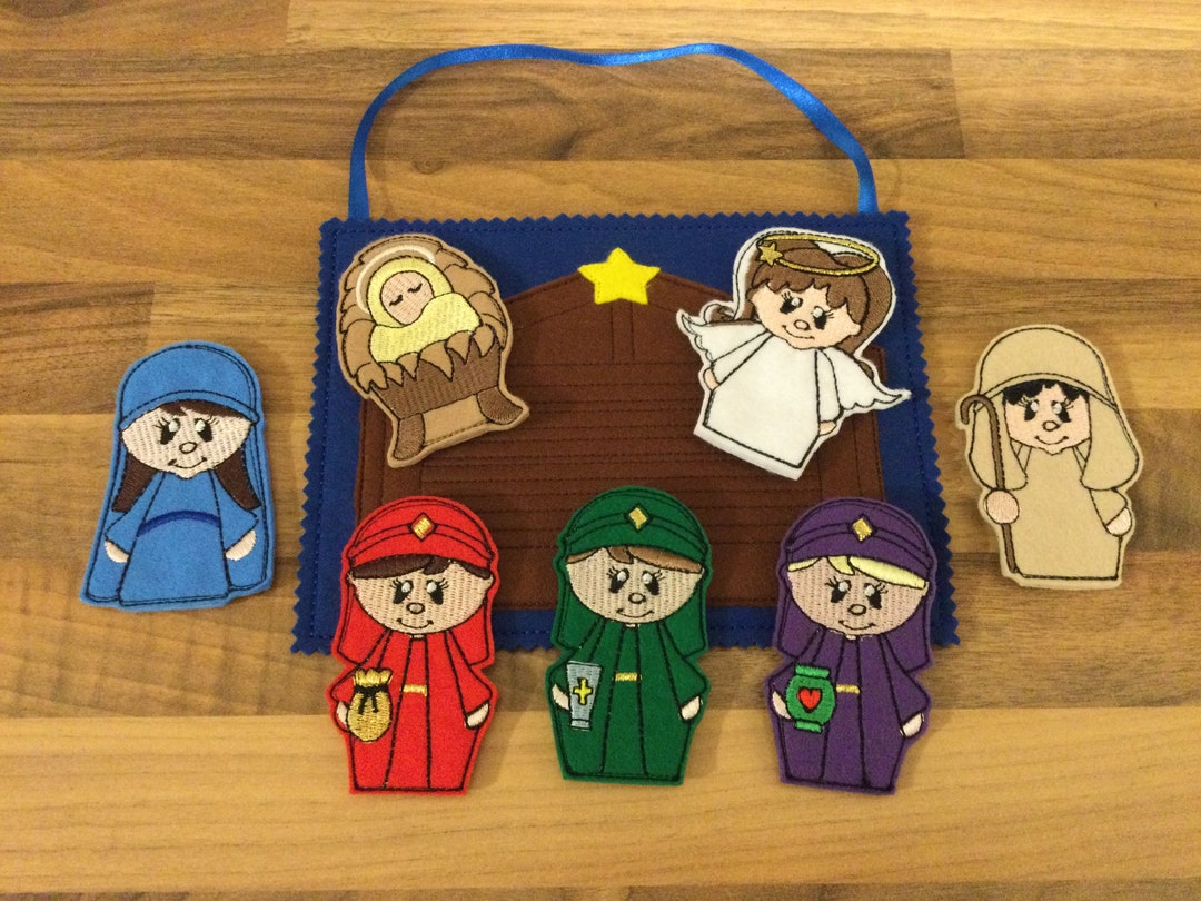 Felt Nativity Finger Puppet Set - Etsy