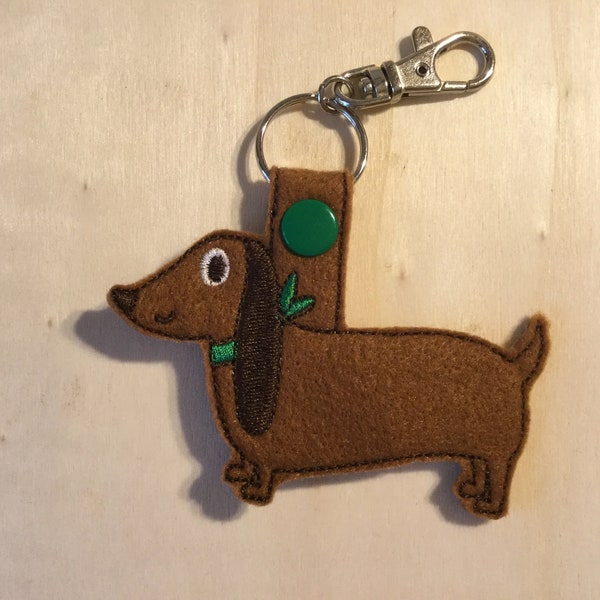 Felt Dachshund Keyring